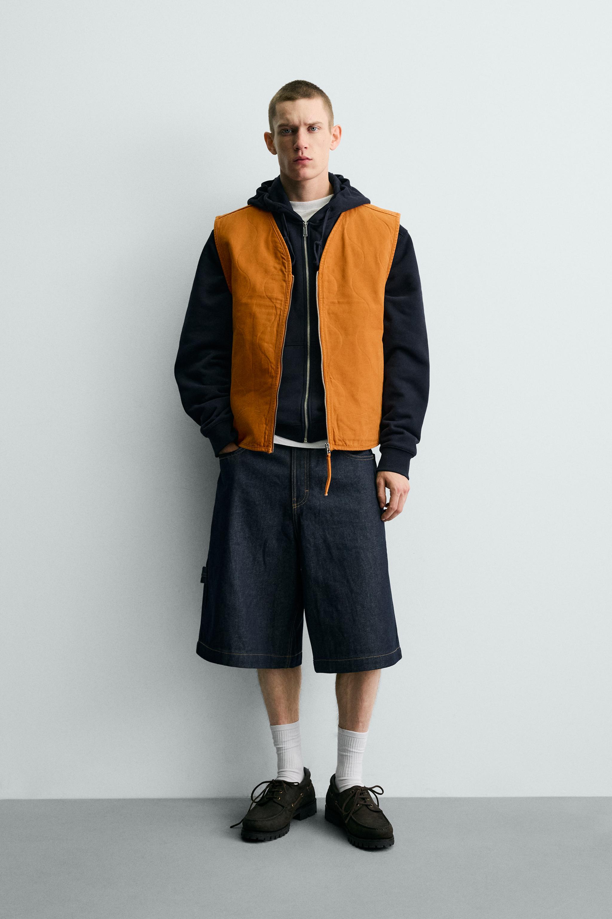 WASHED TOPSTITCHED VEST
